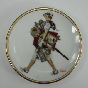 Best Of Norman Rockwell Miniature Collectors Plate - The Antique Hunter - JEJ6T